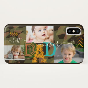 Personalised Best DAD Ever Photo Camo Green iPhone X Case