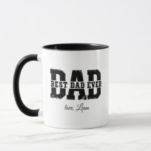Personalised Best Dad Ever Photo Collage Black Mug