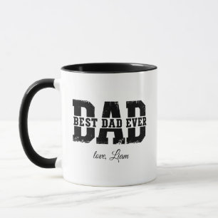 Personalised Best Dad Ever Photo Collage Black Mug