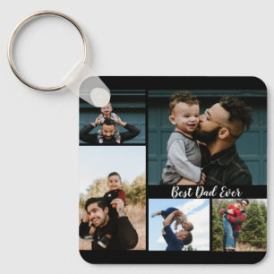 Personalised Best Dad Ever Photo Collage Key Ring