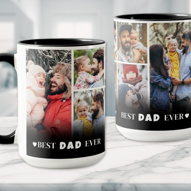 Personalised Best Dad Ever Photo Collage Mug (Personalized Best Dad Ever 8 Photo Collage Father Mug )