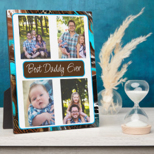 Personalised Best Dad Ever Photo  Plaque