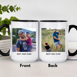 Personalised Best Dad Ever Photo  Two-Tone Coffee Mug