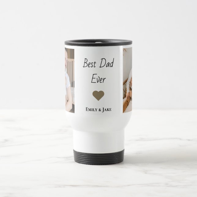 Personalised Best Dad Ever Travel Mug | Kids Names (Center)