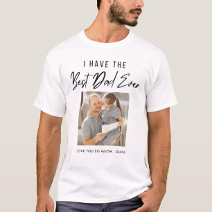 Personalised Best Dad Ever Typography  Photo  T-Shirt