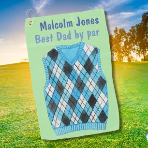 Personalised Best Dad golfing gifts fun golf par  Golf Towel