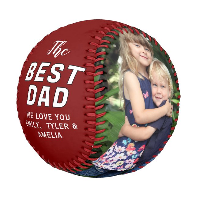 Personalised Best Dad Photo Father’s Day Baseball (Angled)