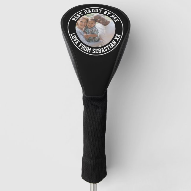 Personalised Best Daddy By Par Fathers Day Golf Head Cover (Front)