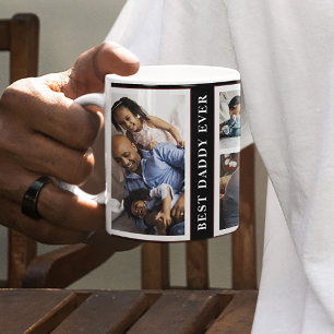 Personalised best daddy ever photo collage coffee mug