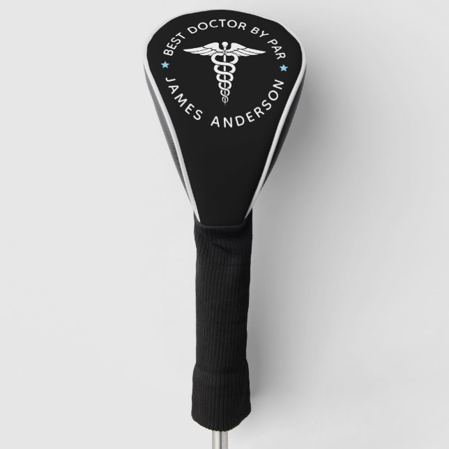 Personalised "Best Doctor by Par" Golf Head Cover (Front)