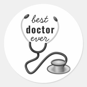 Personalised Best Doctor Ever Thank You Physician Classic Round Sticker