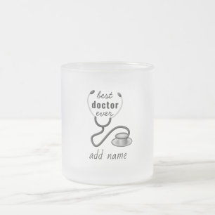 Personalised Best Doctor Ever Thank You Physician Frosted Glass Coffee Mug