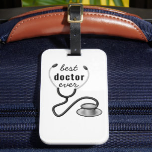 Personalised Best Doctor Ever Thank You Physician Luggage Tag