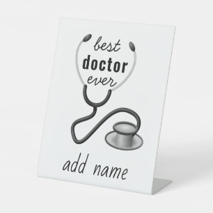 Personalised Best Doctor Ever Thank You Physician Pedestal Sign