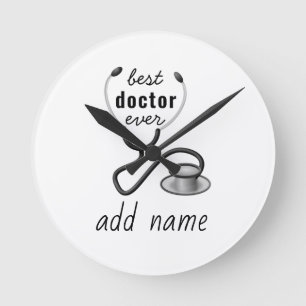 Personalised Best Doctor Ever Thank You Physician Round Clock