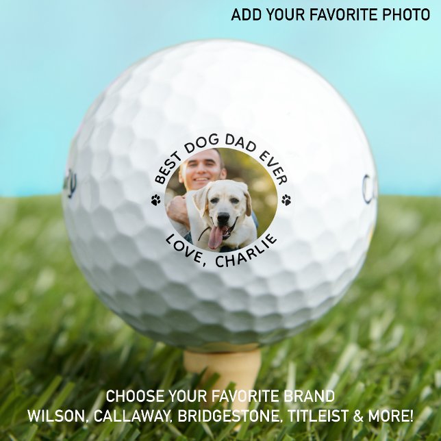 Personalised Best Dog Dad Ever Custom Photo Golf Balls (Creator Uploaded)