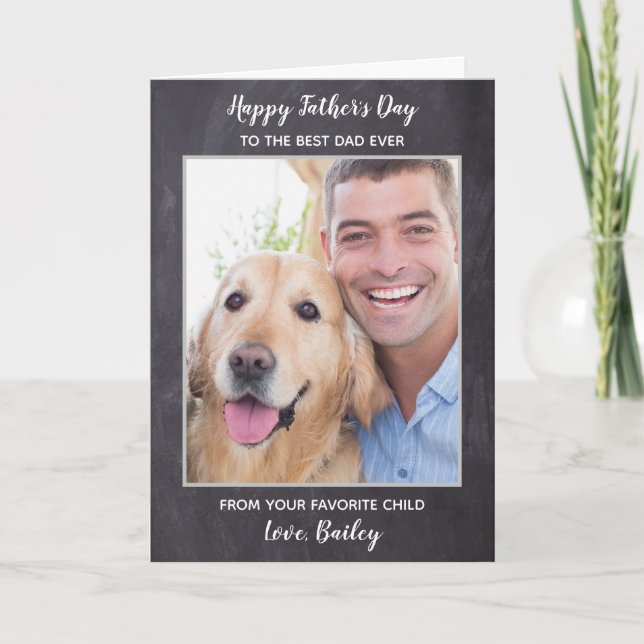 Personalised Best Dog Dad Father's Day Pet Photo Holiday Card (Front)