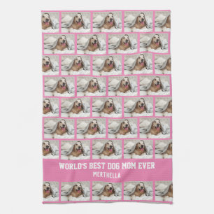 Personalised BEST DOG MOM EVER Photo Kitchen Towel