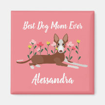 Personalised Best Dog Mum Podenco Pink Floral