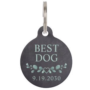 Personalised Best Dog Rustic Pet Wedding  Tag