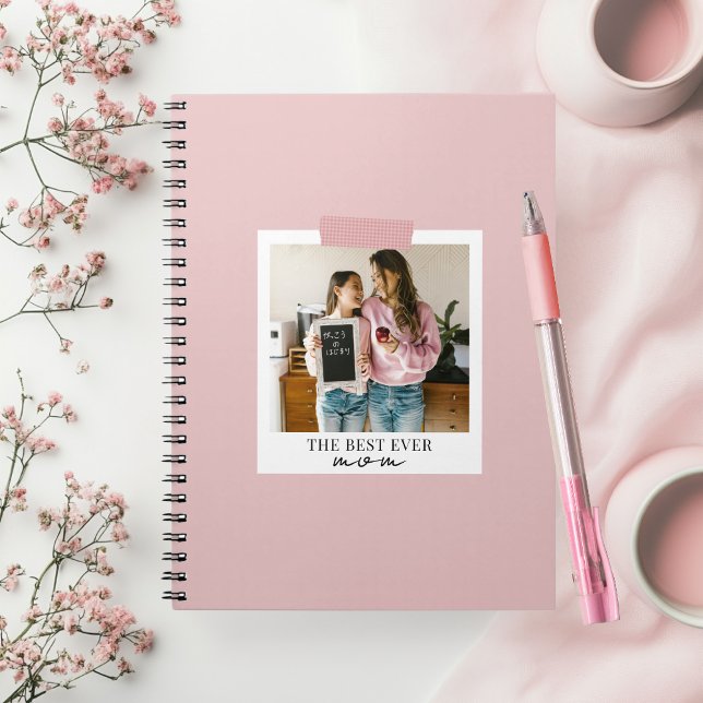 Personalised Best Ever Mum Photo Pink Notebook (Creator Uploaded)