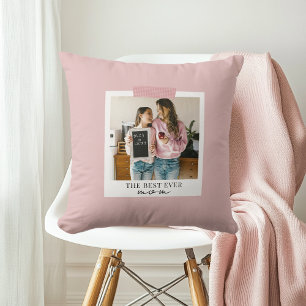 Personalised Best Ever Mum Photom Pink Cushion