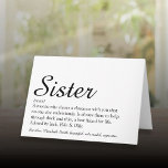 Personalised Best Ever Sister Definition Script Card<br><div class="desc">Personalise for your special sister or hermana (little or big) to create a unique gift. A perfect way to show her how amazing she is every day. Designed by Thisisnotme©</div>