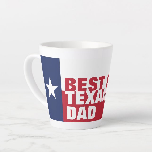 Personalised Best Ever TEXAN DAD Latte Mug (Left Angle)