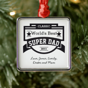 Personalised Best Father Award Ornaments