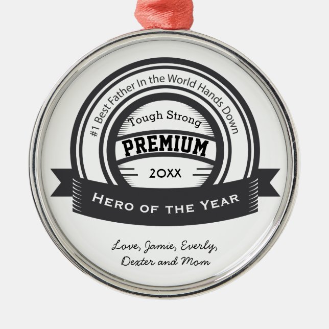 Personalised Best Father Award Ornaments (Front)
