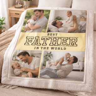Personalised Best Father’s Day Custom daddy Fleece Blanket
