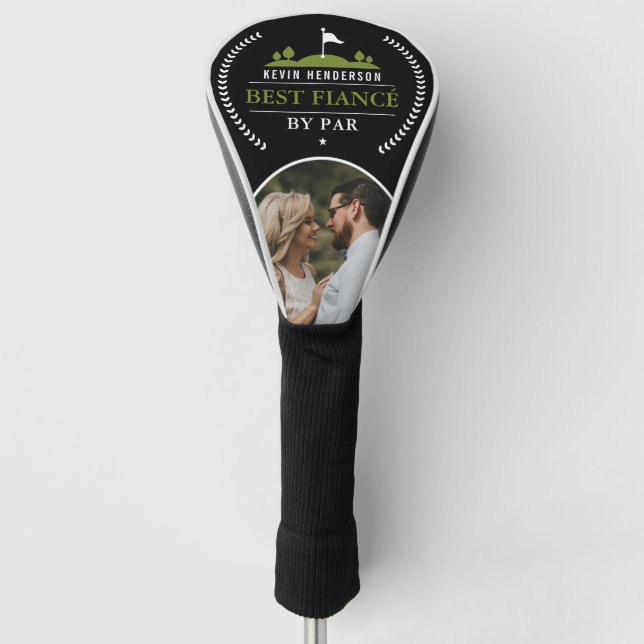 Personalised Best Fiancé By Par Photo Golf Head Cover (Front)