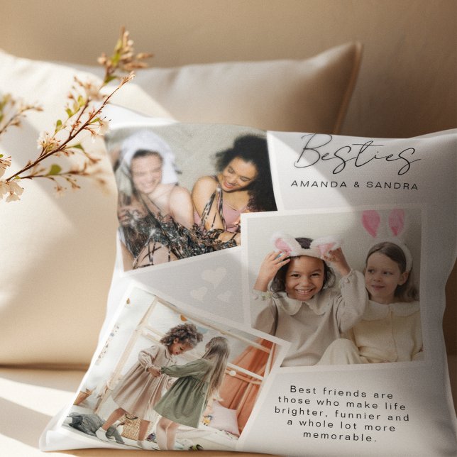 Personalised Best Friend 3 Photo Cushion (Creator Uploaded)