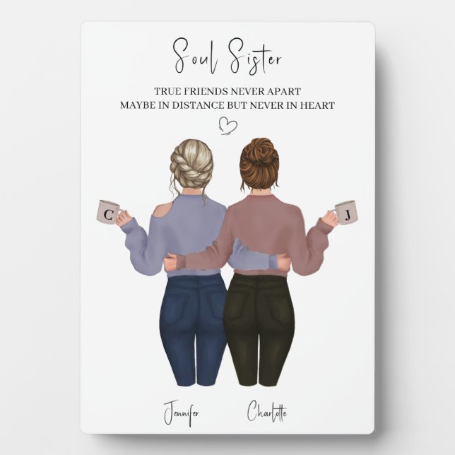 Personalised Best Friend Art WaterColor Plaque (Front)