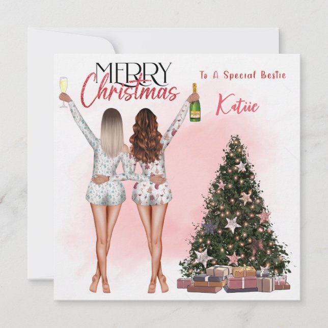 Personalised Best Friend Bestie BFF Christmas Card (Front)