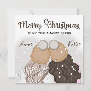 Personalised Best Friend Bestie Girlie Xmas Card