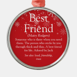 Personalised Best Friend Definition Christmas Metal Tree Decoration