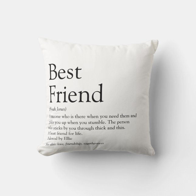 Personalised Best Friend Definition Modern Fun Cushion (Front)