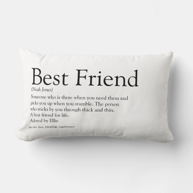 Personalised Best Friend Definition Modern Fun Lumbar Cushion (Front)