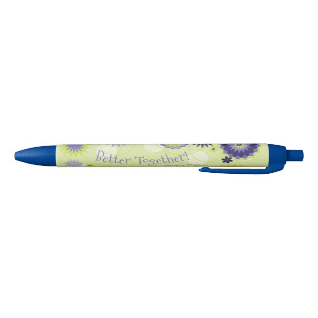 Personalised Best Friend Floral Pretty Green Blue Ink Pen (Bottom)