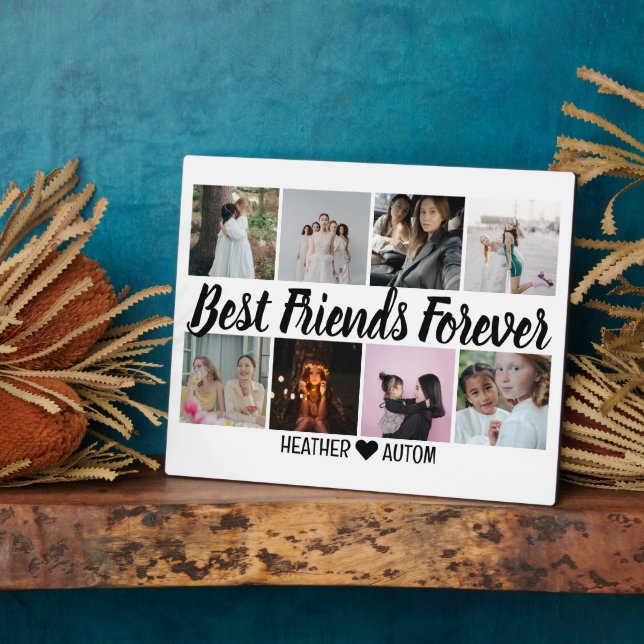 Personalised Best Friend Gift Photo Grid Collage Plaque (Side)