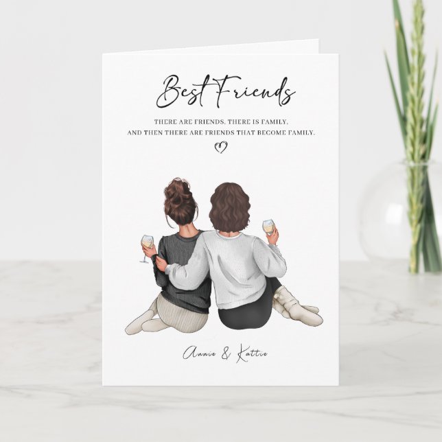 Personalised Best Friend Print, Best Friend Gift Card (Front)