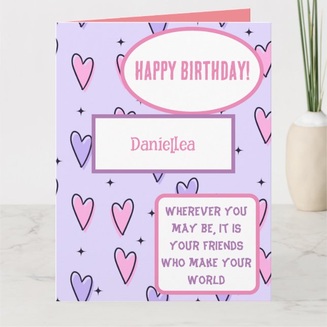 Personalised Best Friend Quote Birthday Card (Front)