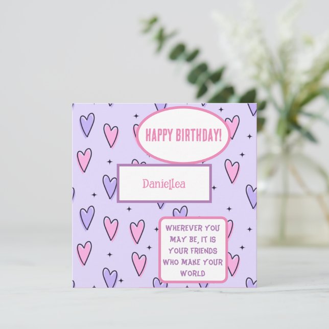 Personalised Best Friend Quote Birthday Card (Standing Front)