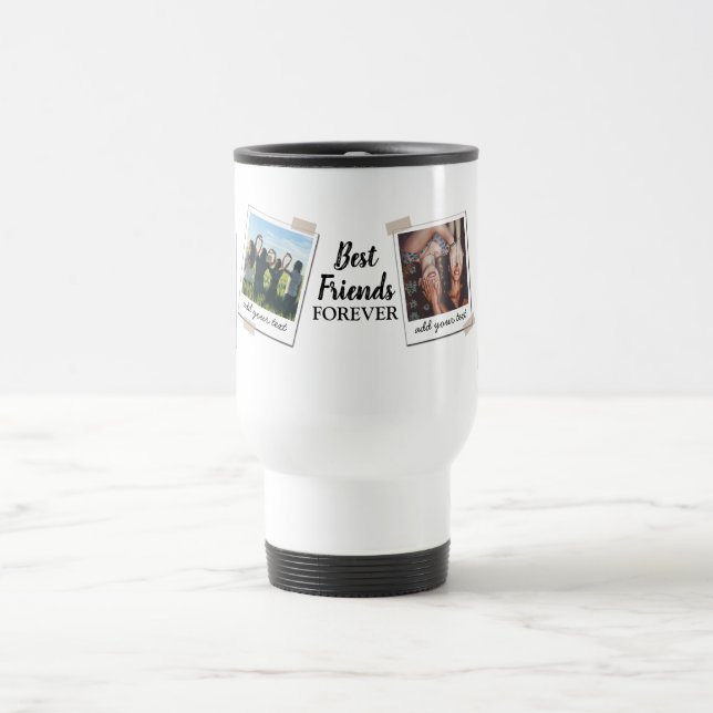 Personalised Best Friends 4 Photo Custom Collage Travel Mug (Center)