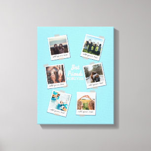 Personalised Best Friends 6 Photo Custom Collage Canvas Print