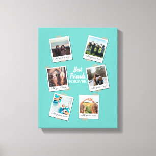 Personalised Best Friends 6 Photo Custom Collage Canvas Print