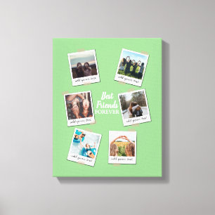 Personalised Best Friends 6 Photo Custom Collage Canvas Print