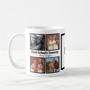 Personalised Best friends forever 4 photo collage Coffee Mug
