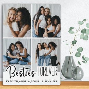Personalised Best Friends Forever 4 Photo Collage Plaque